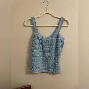 NWT Anthropologie Ruffle Tank in Light Blue